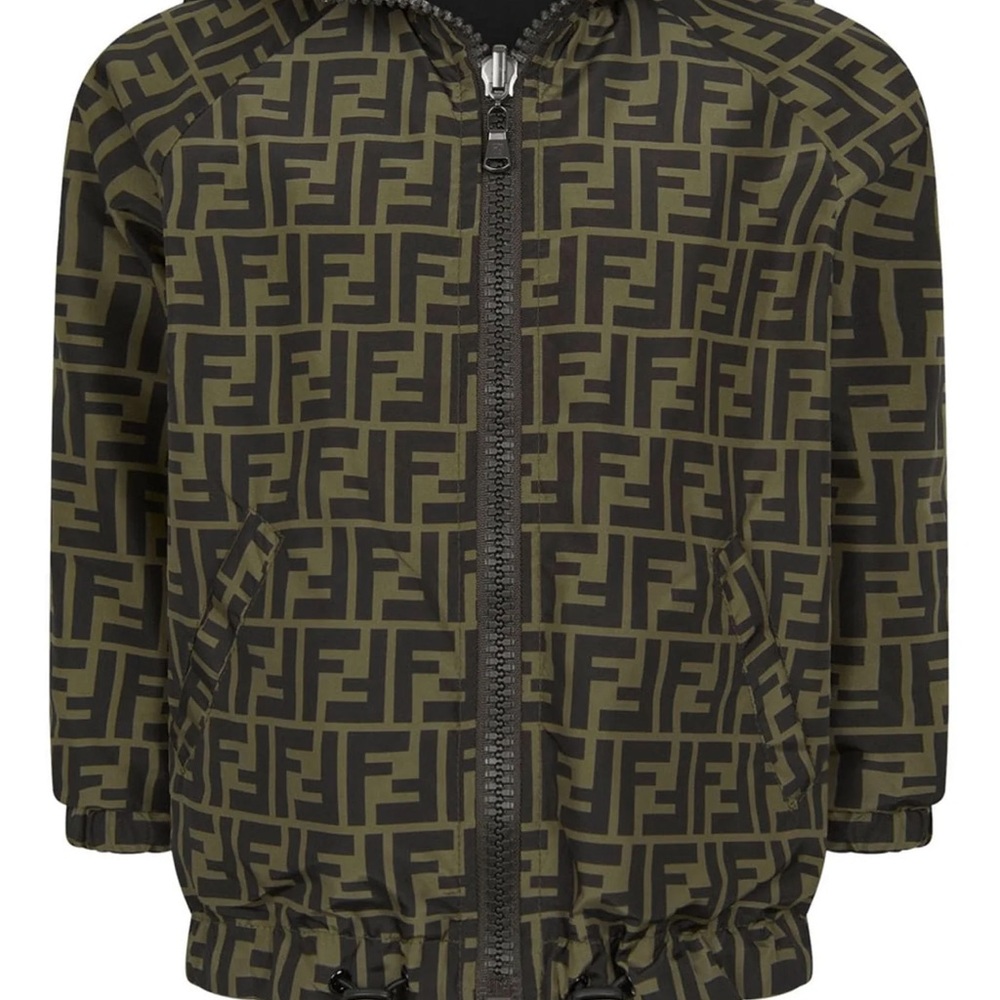 Fendi Monogram Jacket in Brown and Black